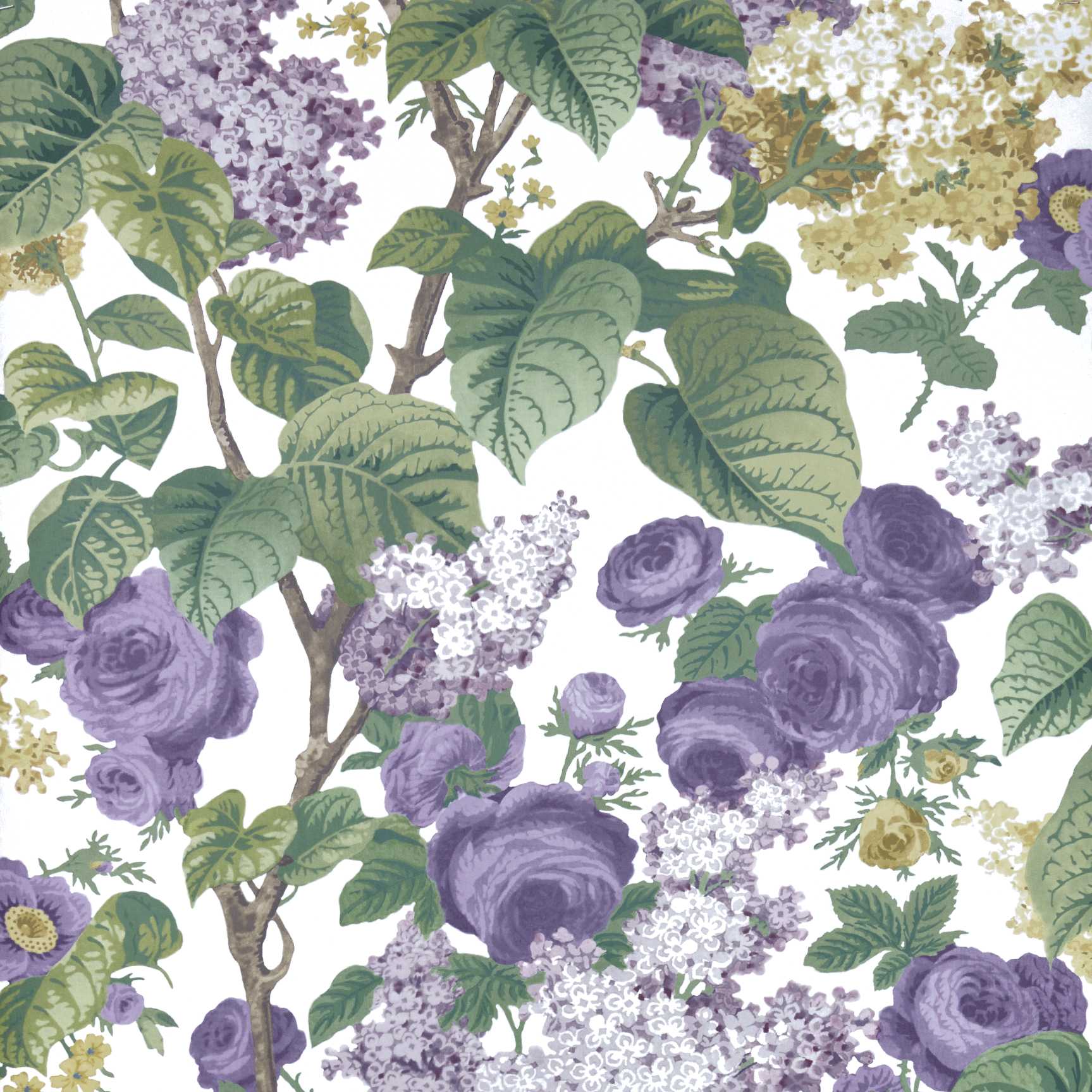 V&A Floribunda - Lavender Dream Lilac Wallpaper - 1838 wallcoverings