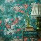 V&A Floribunda - Teal Wallpaper - 1838 wallcoverings