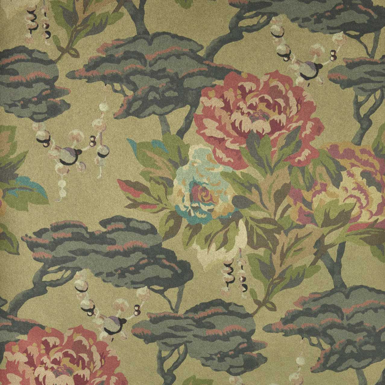 V&A Paeonia - Lacquer Gold Wallpaper - 1838 wallcoverings