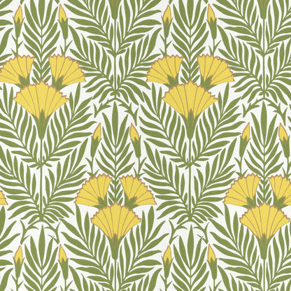 V&A Floral Fanfare - Vivid Yellow Wallpaper - 1838 wallcoverings