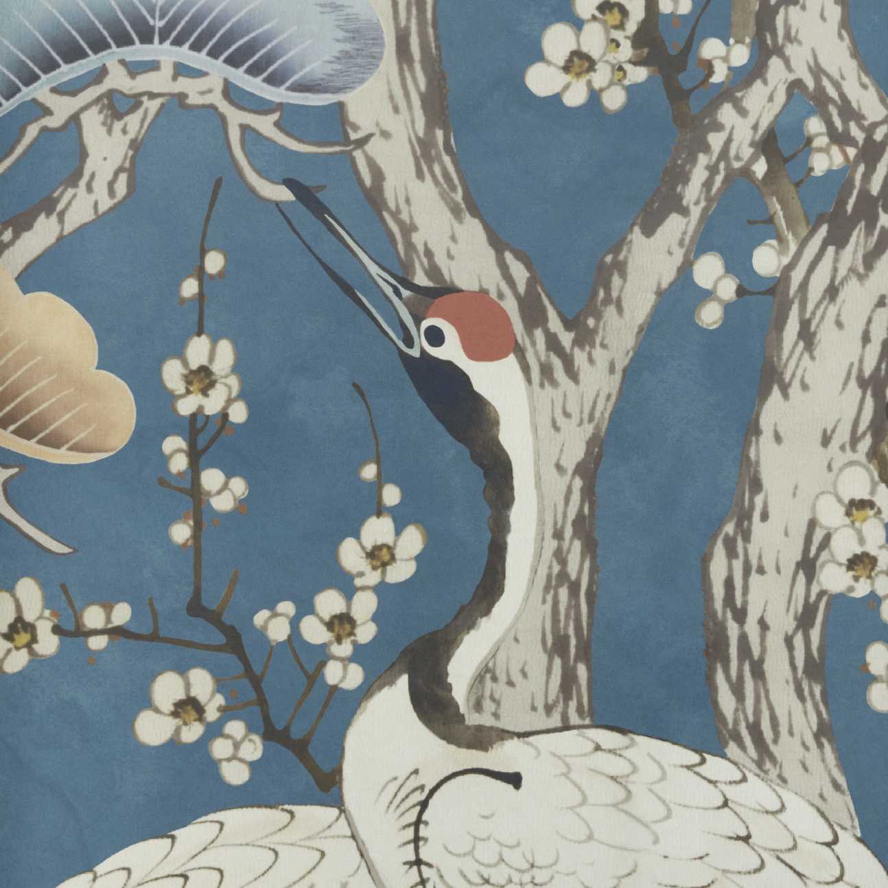 V&A Kyoto Blossom - Prussian Blue Wall Mural - 1838 wallcoverings