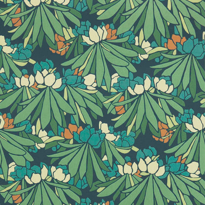 V&A Rhododendron - Forest Green Wallpaper - 1838 wallcoverings