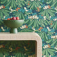 V&A Rhododendron - Forest Green Wallpaper - 1838 wallcoverings