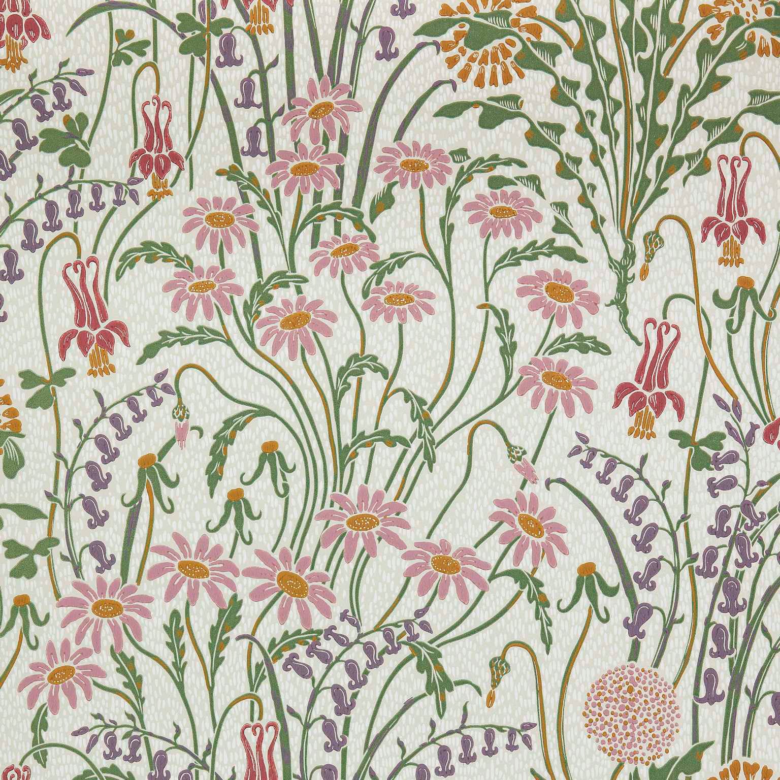 V&A Flower Meadow - Cream Wallpaper - 1838 wallcoverings