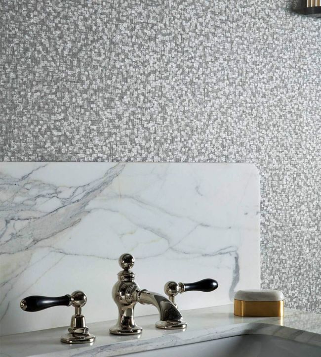 Mosaic Wallpaper - Gray - Zoffany