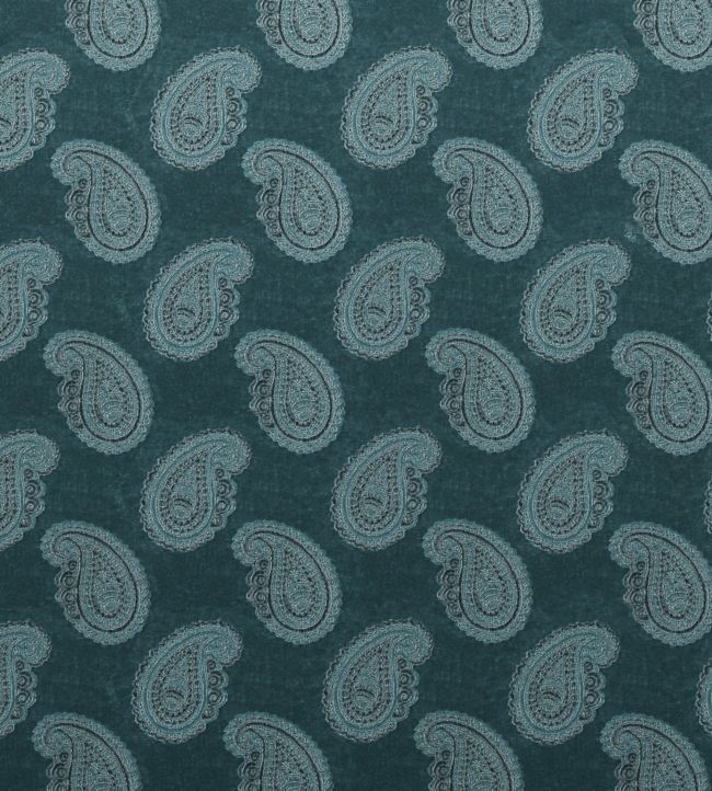 Orissa Velvet Fabric -  Teal - Zoffany