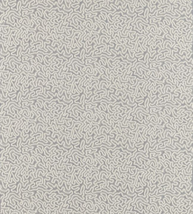 Maze Coral Fabric - Silver - Zoffany