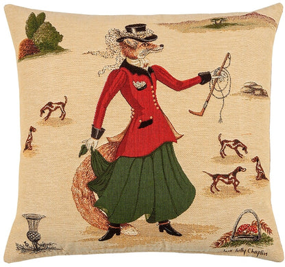 Lady Fenella Fox Tapestry Cushion with Feather Filler 