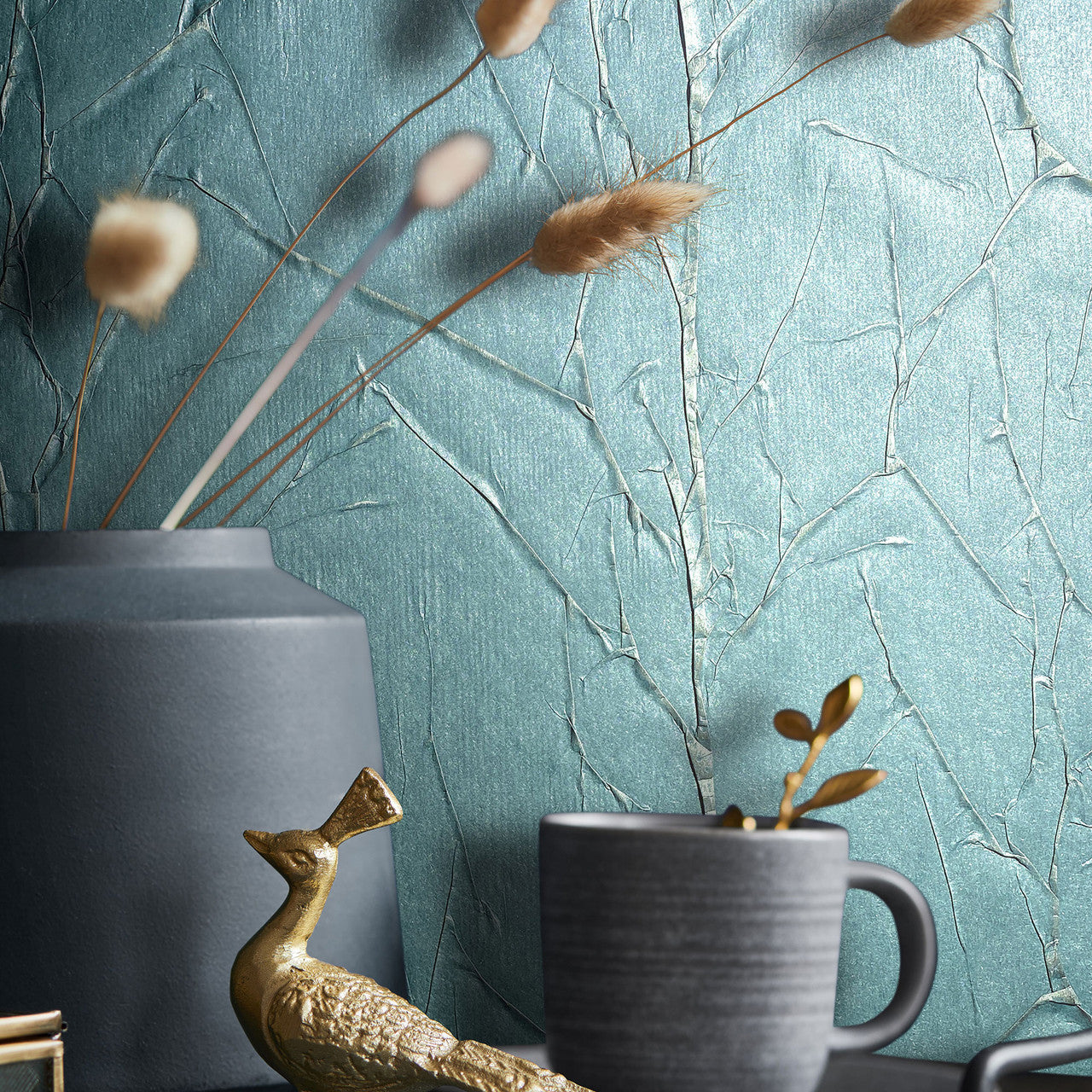 Paper Geo Natural Opulence Blue Wallpaper - Galerie