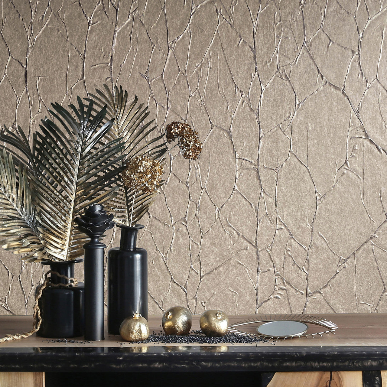 Paper Geo Natural Opulence Copper Wallpaper - Galerie