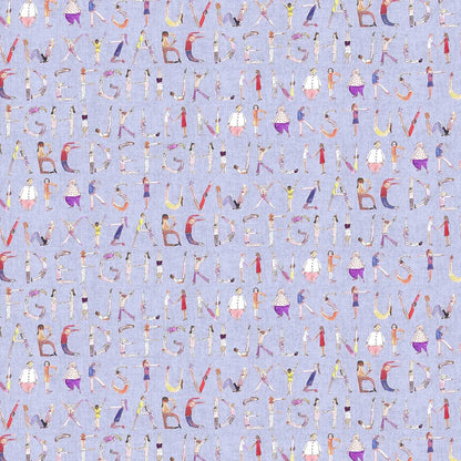 Alphabet People Lilac Wide-Width Wallpaper 