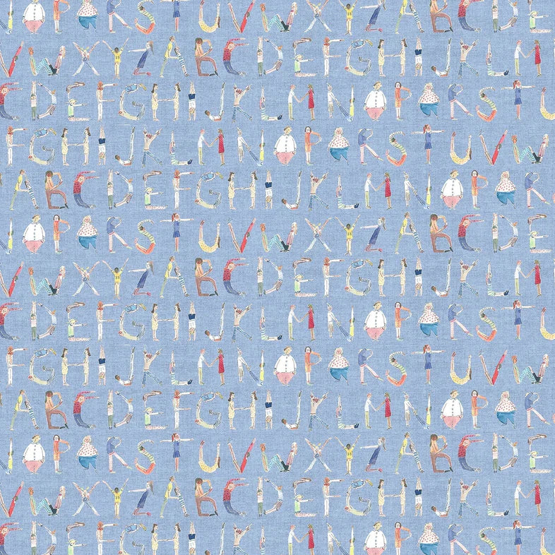 Alphabet People Sky Wide-Width Wallpaper 