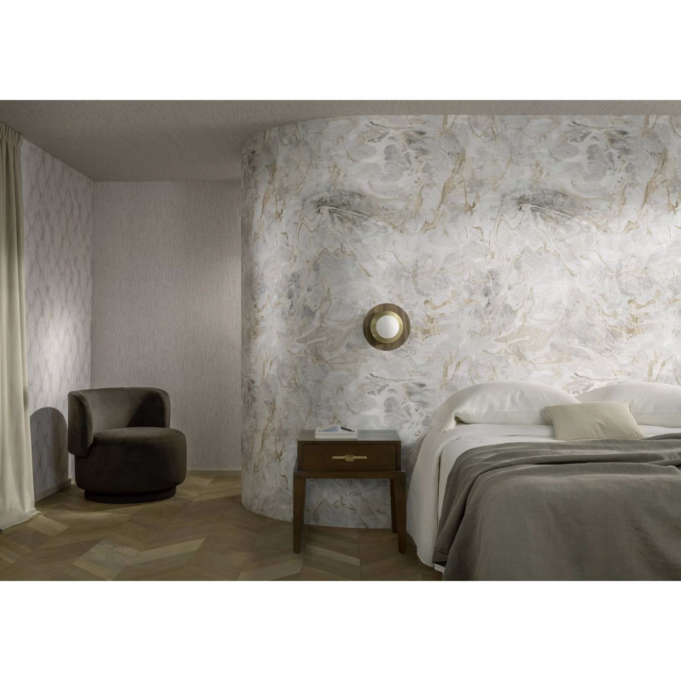 Asper Wallpaper - Pebble - Clarke & Clarke