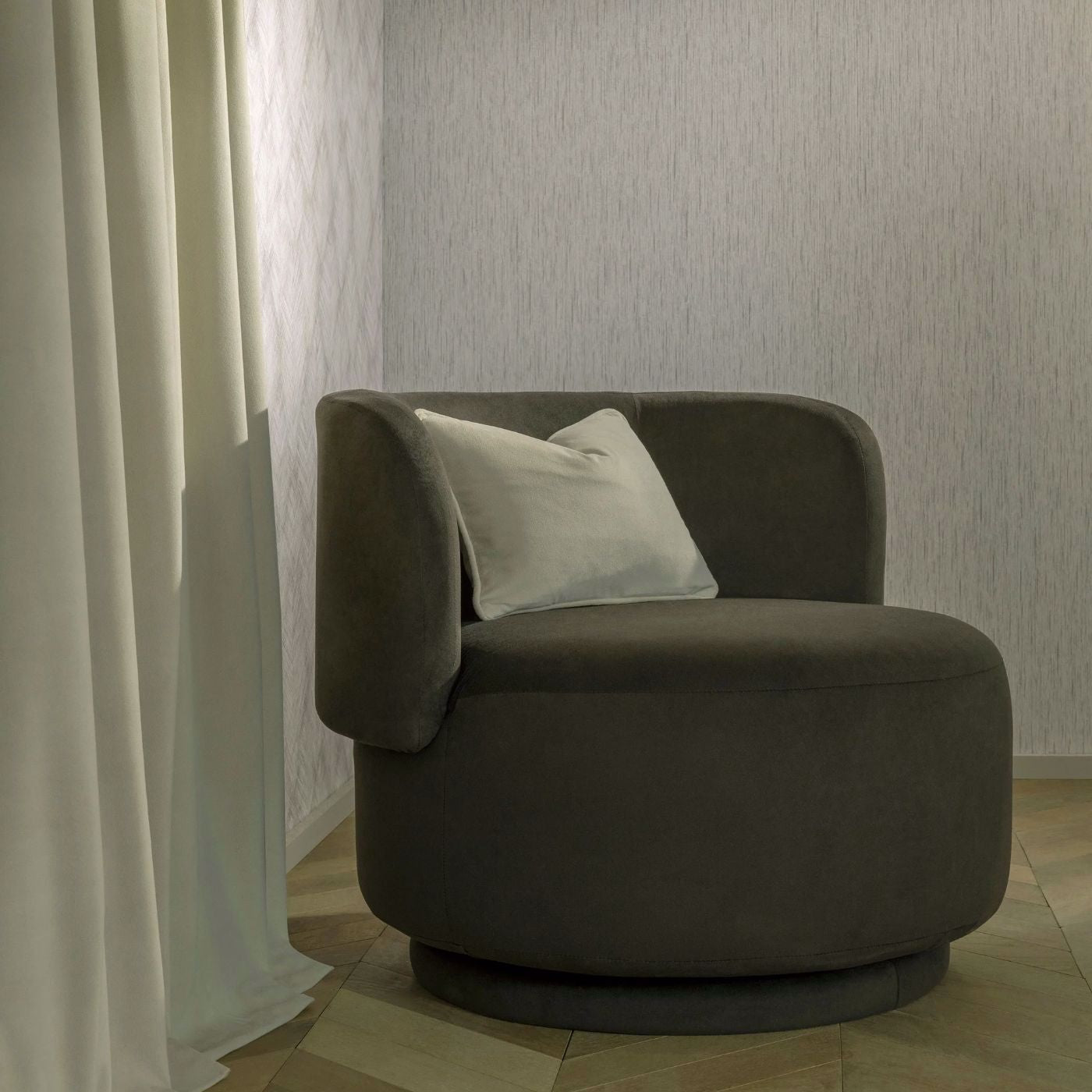 Asper Wallpaper - Pebble - Clarke & Clarke