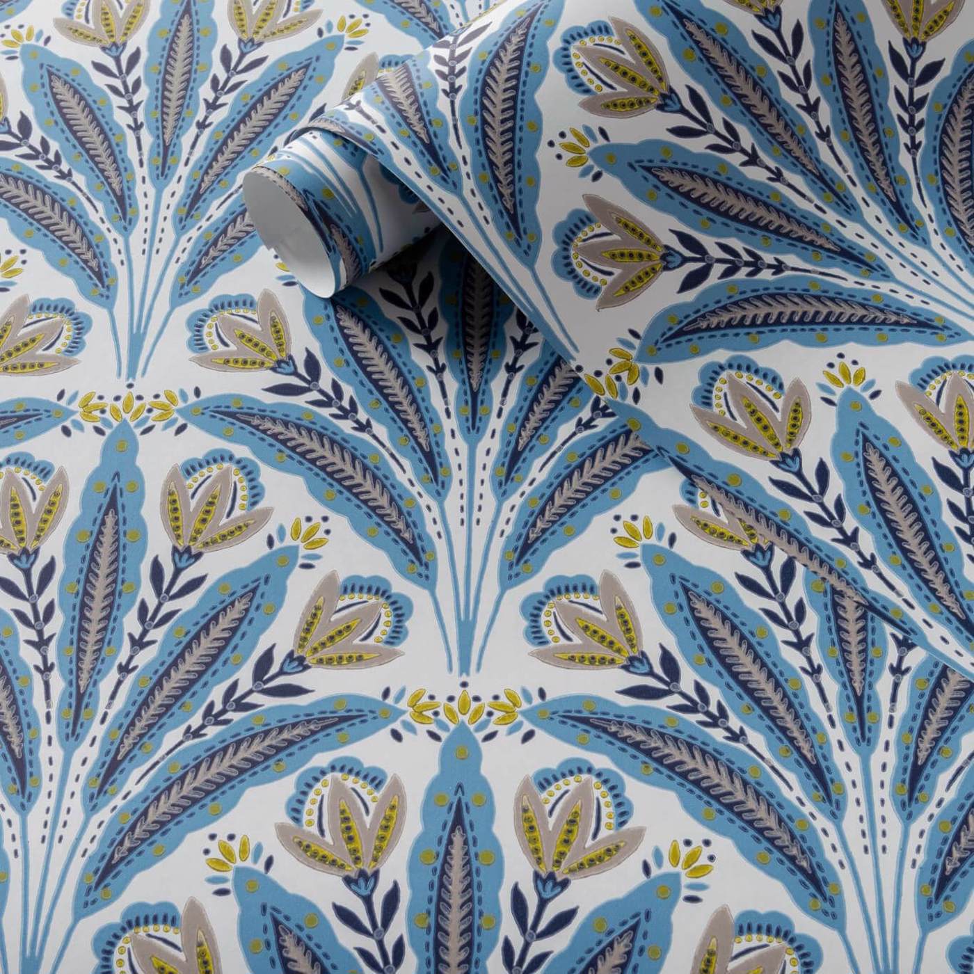 Attingham Wallpaper - Denim - Clarke & Clarke