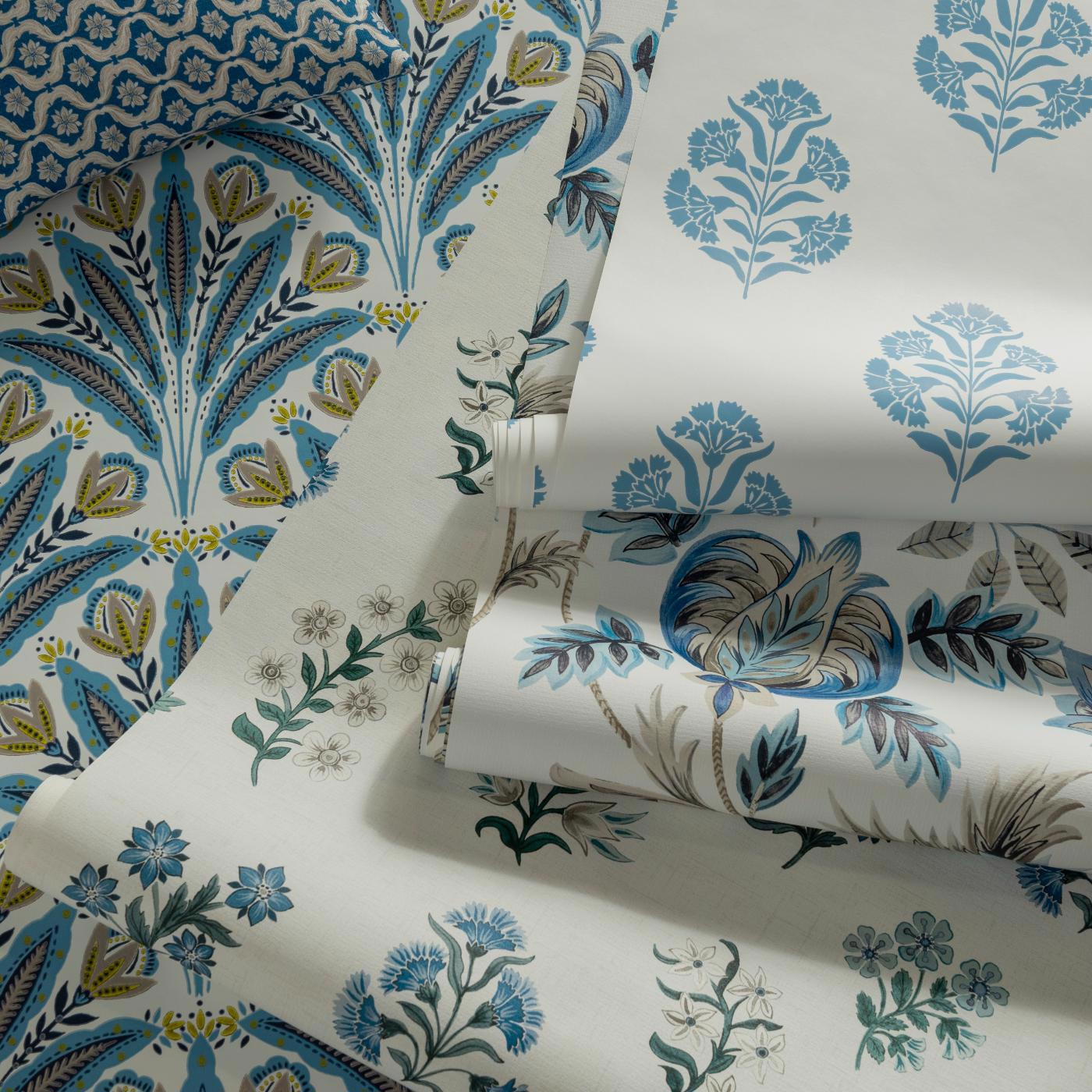 Attingham Wallpaper - Denim - Clarke & Clarke