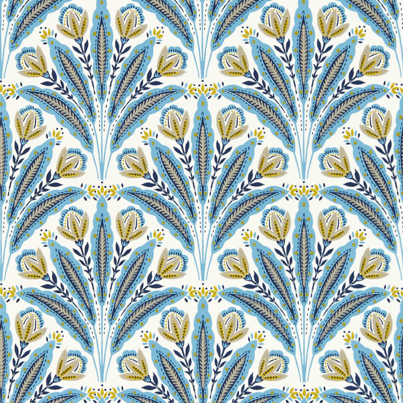 Attingham Wallpaper - Denim - Clarke & Clarke