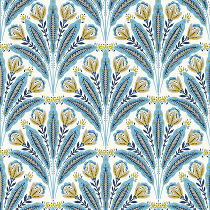 Attingham Wallpaper - Denim - Clarke & Clarke