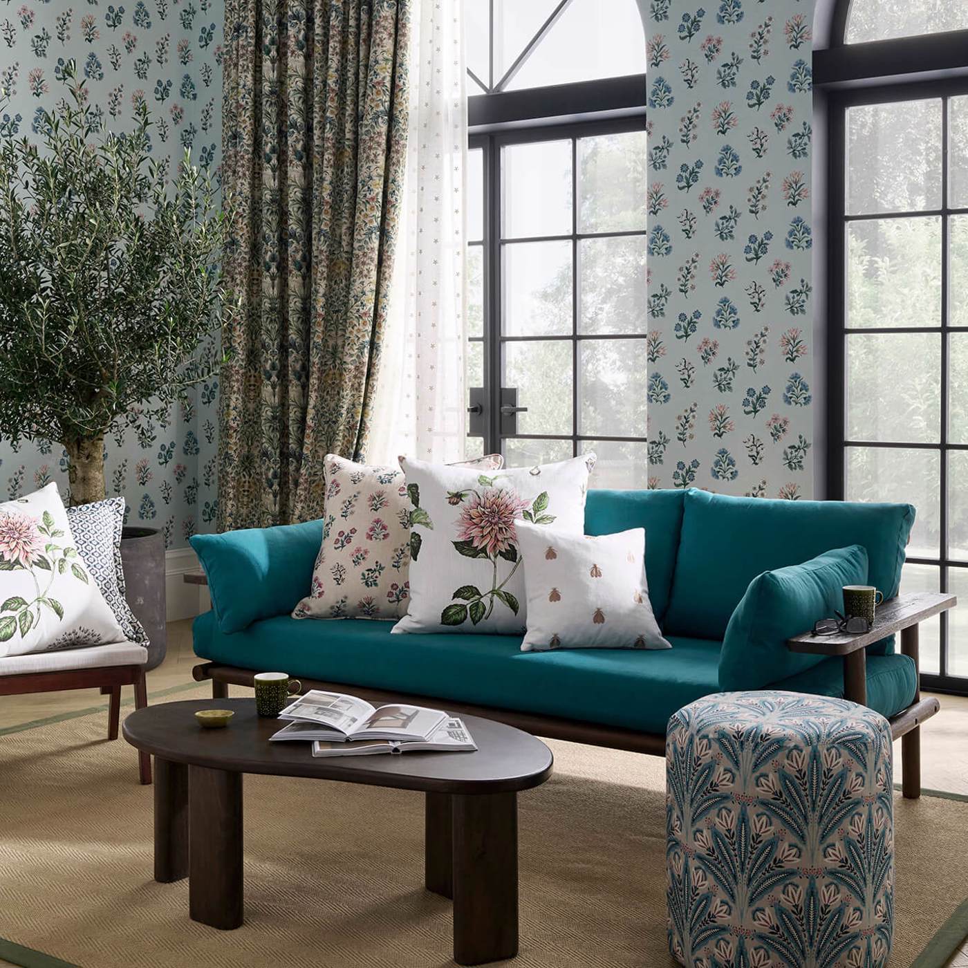 Attingham Wallpaper - Mineral - Clarke & Clarke