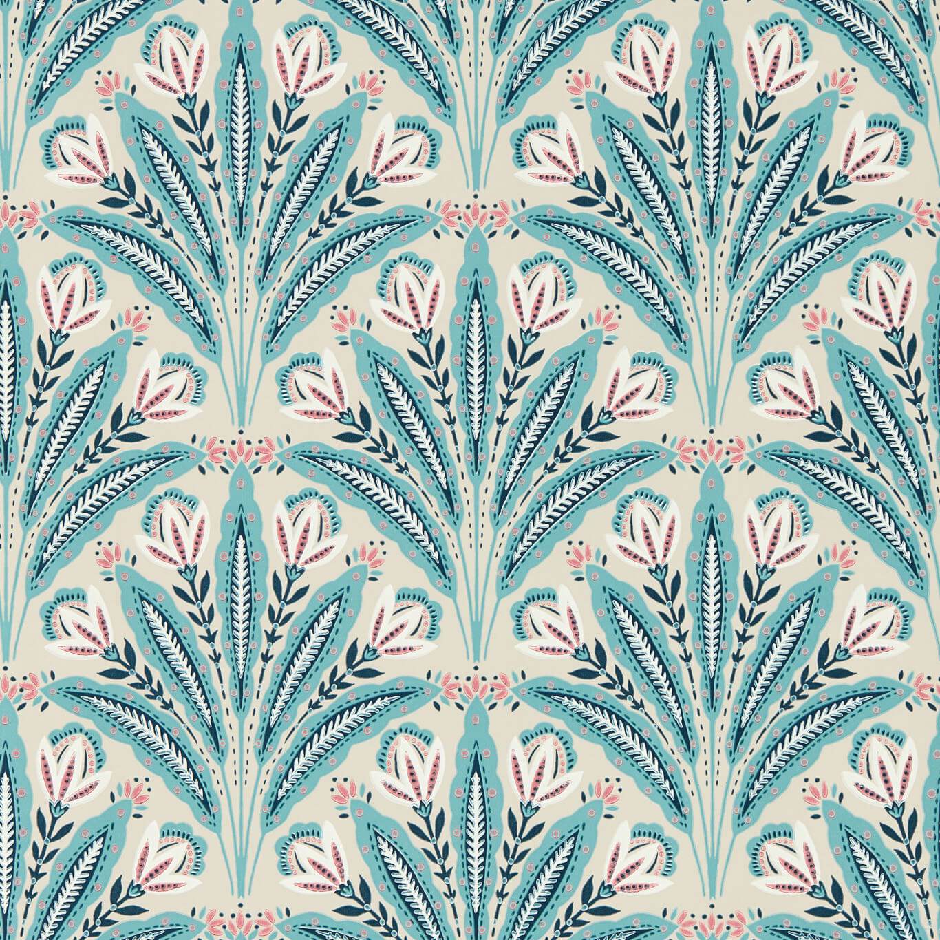 Attingham Wallpaper - Mineral - Clarke & Clarke