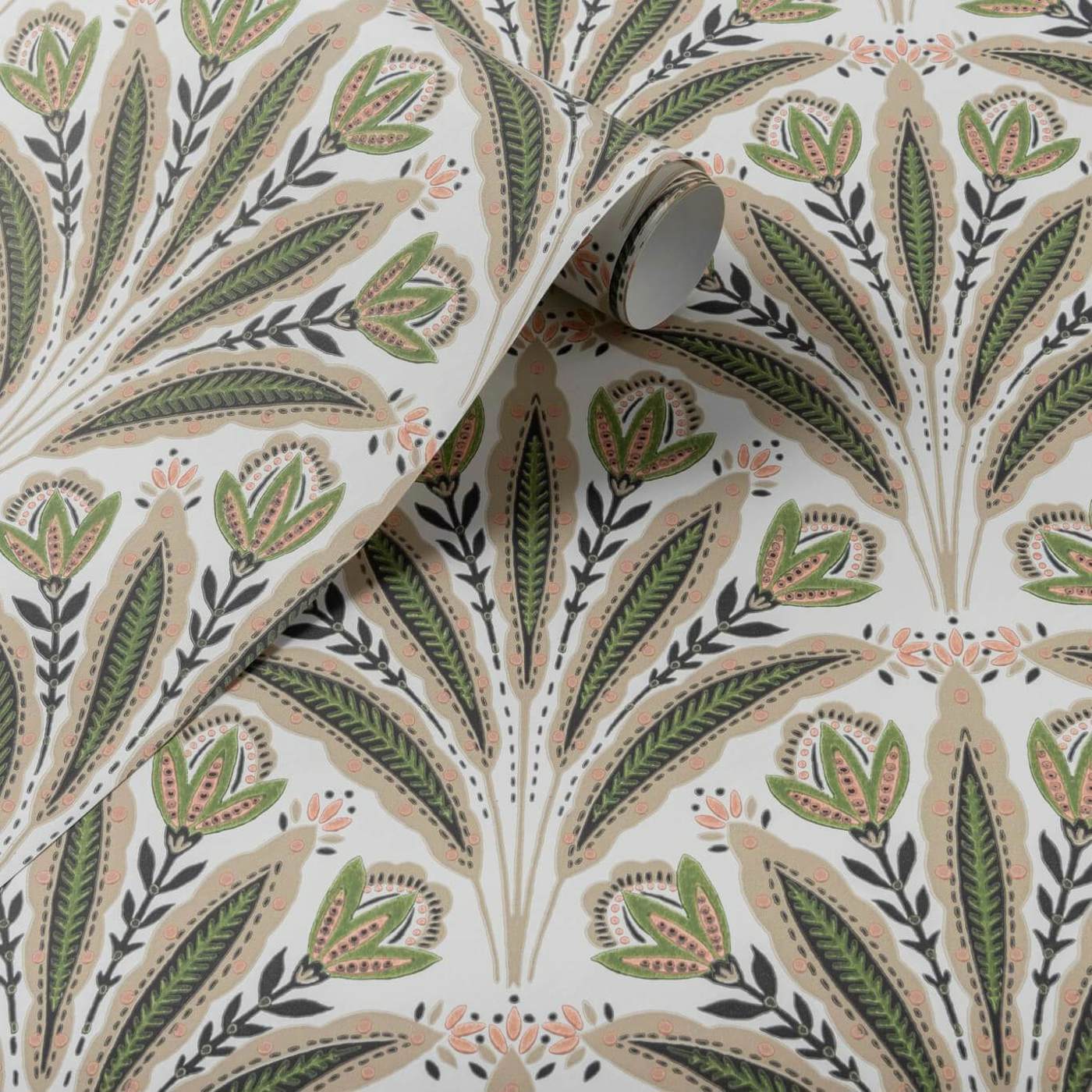 Attingham Wallpaper - Sage/Blush - Clarke & Clarke