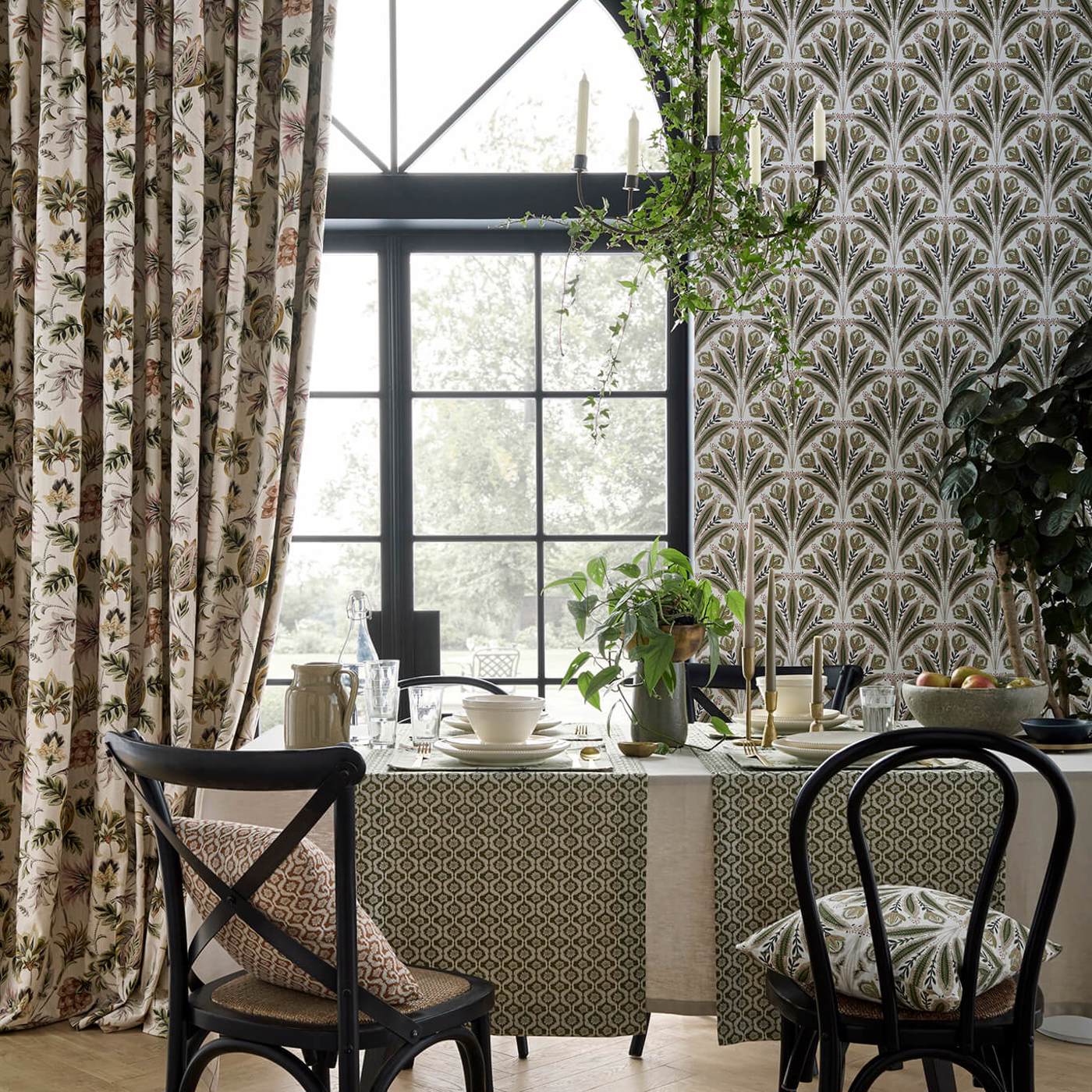Attingham Wallpaper - Sage/Blush - Clarke & Clarke