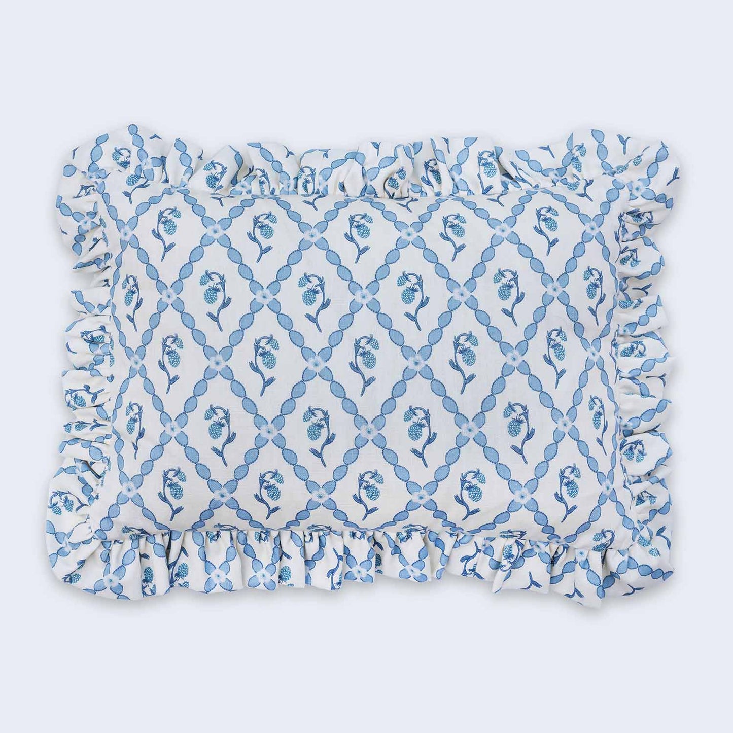 Strawberry Trellis Cushion - Blue - Barneby Gates