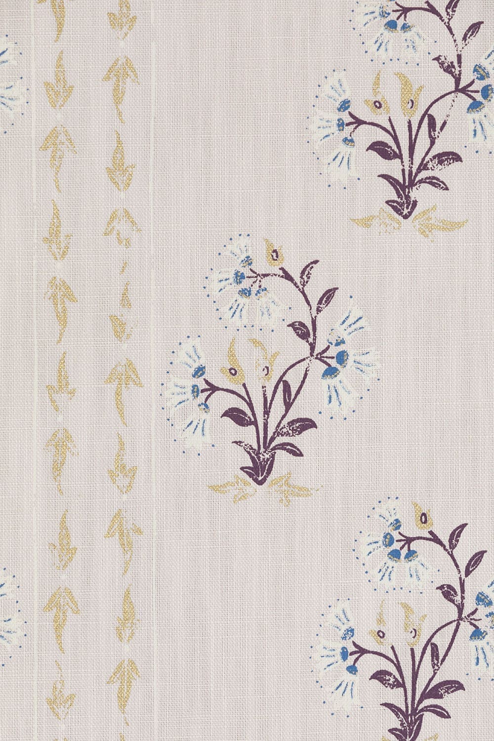 Maharani Block Print Fabric - Cream - Barneby Gates