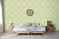 Treillage Sidewall Celadon On Off-White Wallpaper - Brunschwig & Fils