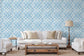 Treillage Sidewall Blue Wallpaper - Brunschwig & Fils