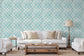 Treillage Sidewall Aqua Wallpaper - Brunschwig & Fils