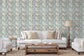 Gallier Diamond Seafoam Wallpaper - Brunschwig & Fils