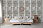 Bibliotheque Greige Wallpaper - Brunschwig & Fils