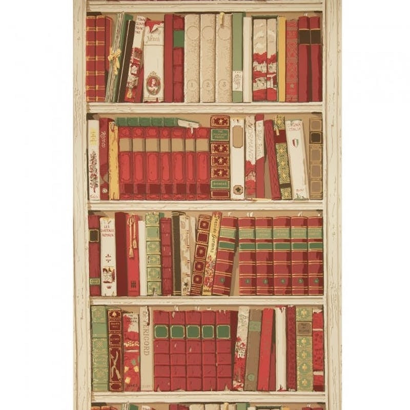 Bibliotheque Red Wallpaper - Brunschwig & Fils