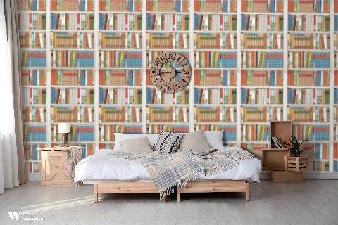 Bibliotheque Multicolor Wallpaper - Brunschwig & Fils