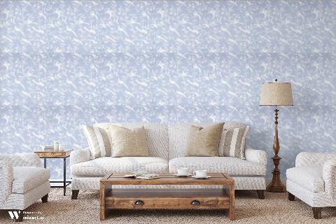 Bengali Periwinkle Wallpaper - Brunschwig & Fils