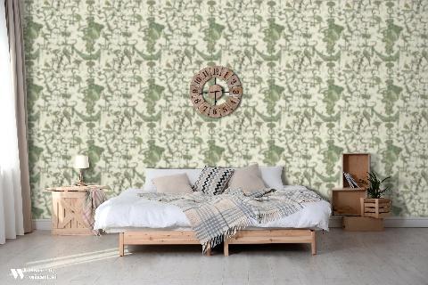 Kininvie Leaf On White Wallpaper - Brunschwig & Fils