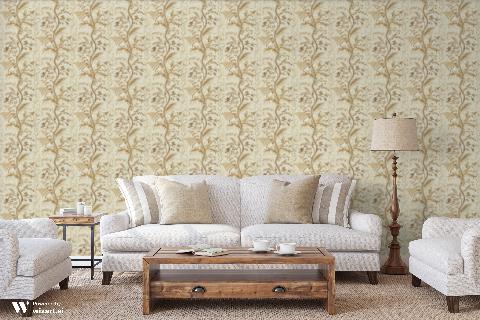 Bird And Thistle Beige Wallpaper - Brunschwig & Fils