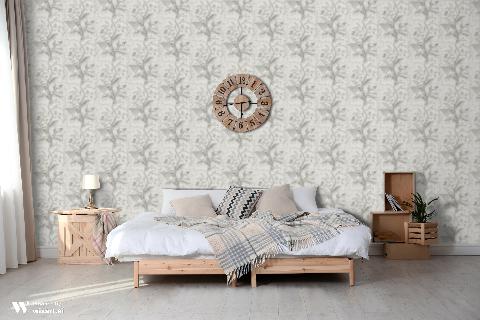 Bird And Thistle Gray Wallpaper - Brunschwig & Fils