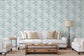 Bird And Thistle Aqua Wallpaper - Brunschwig & Fils