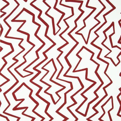 Staccato On Paper Red On White Wallpaper - Brunschwig & Fils