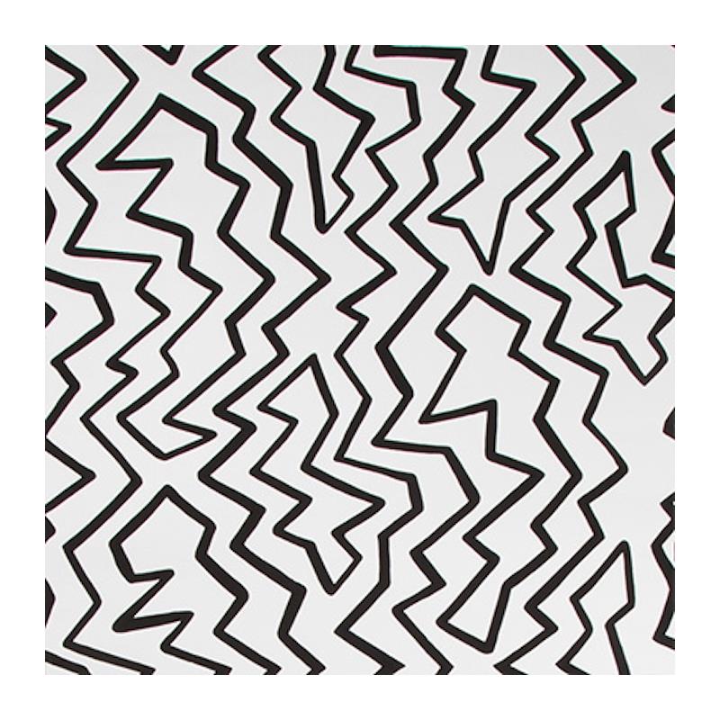 Staccato On Paper Black On White Wallpaper - Brunschwig & Fils