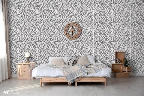 Staccato On Paper Black On White Wallpaper - Brunschwig & Fils