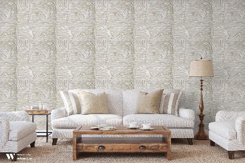 Ashanti On Paper Tan On White Wallpaper - Brunschwig & Fils