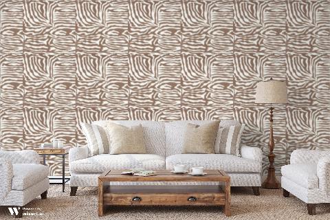 Ashanti On Paper Brown On Cream Wallpaper - Brunschwig & Fils