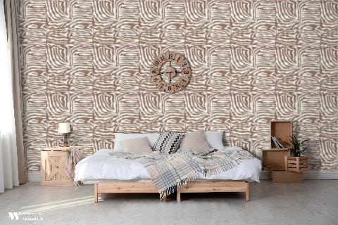 Ashanti On Paper Brown On Cream Wallpaper - Brunschwig & Fils