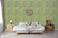 Byzantine Swirl On Paper Chartreuse On White Wallpaper - Brunschwig & Fils