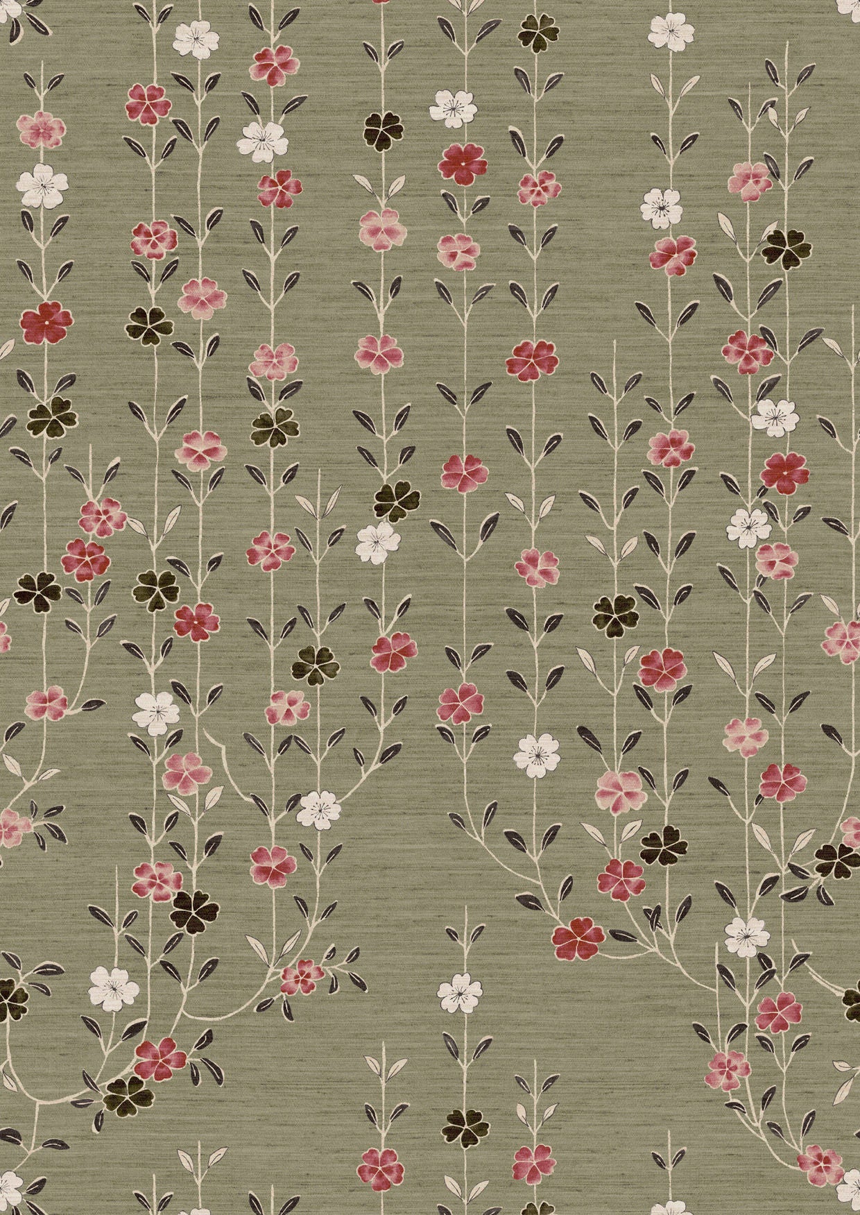 Blossom Tea Rose Wallpaper - Lewis & Wood