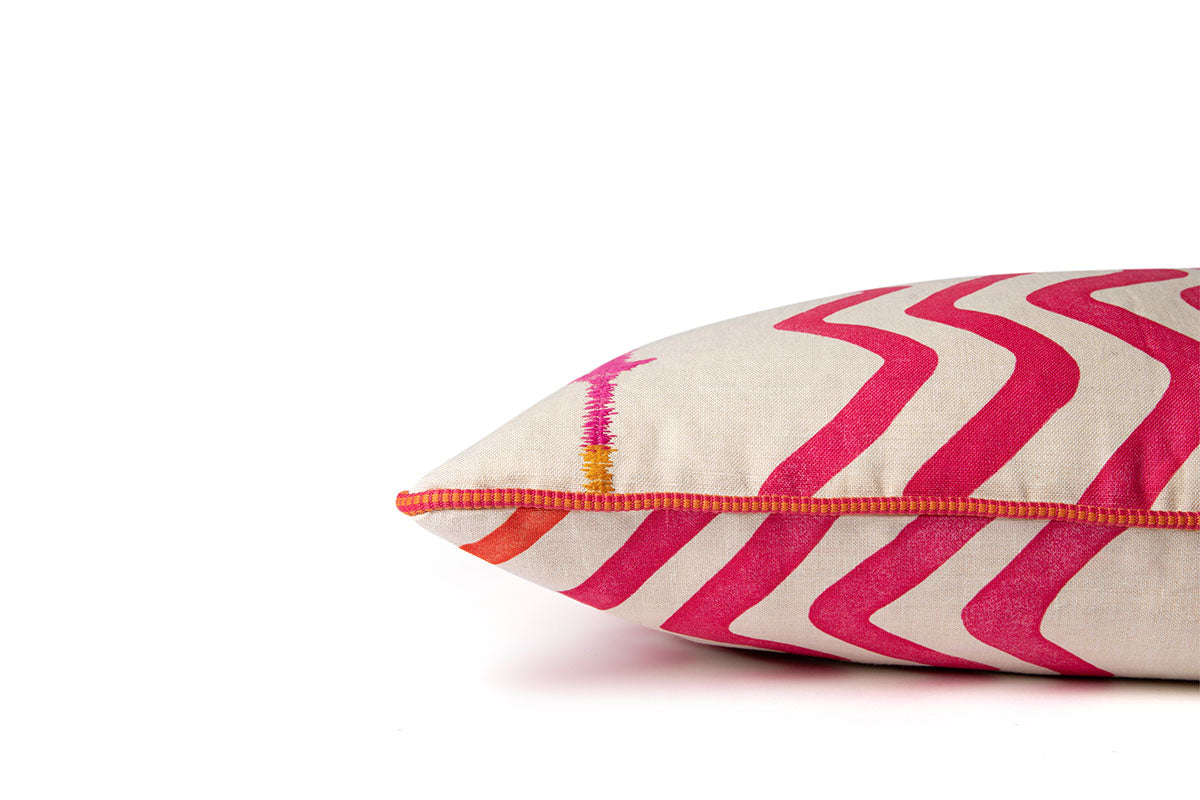 Rick Rack Hot Pink Side Cushion
