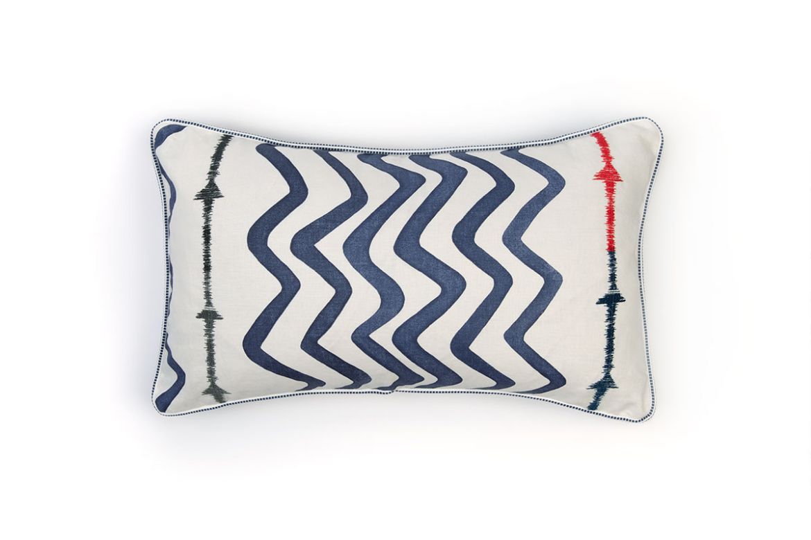 Rick Rack Indigo Cushion